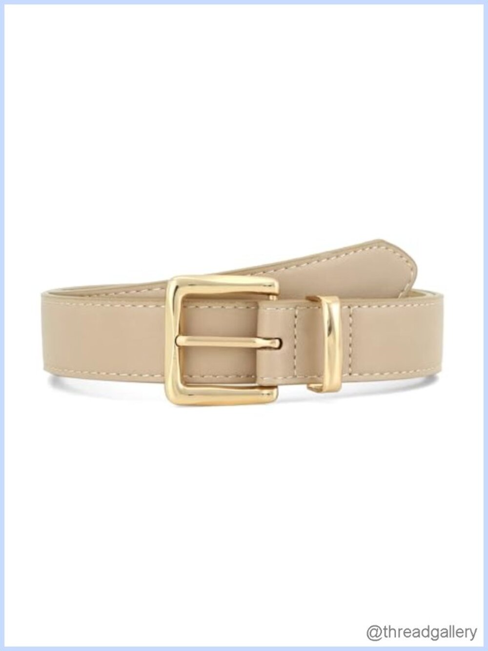Women's Faux Leather Stitched Casual Belt for Jeans